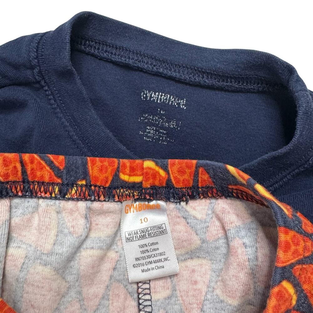 GYMBOREE In Pizza We Crust Short John Pajama Set Size 10 Kids Cotton Blue Red - Picture 2 of 6
